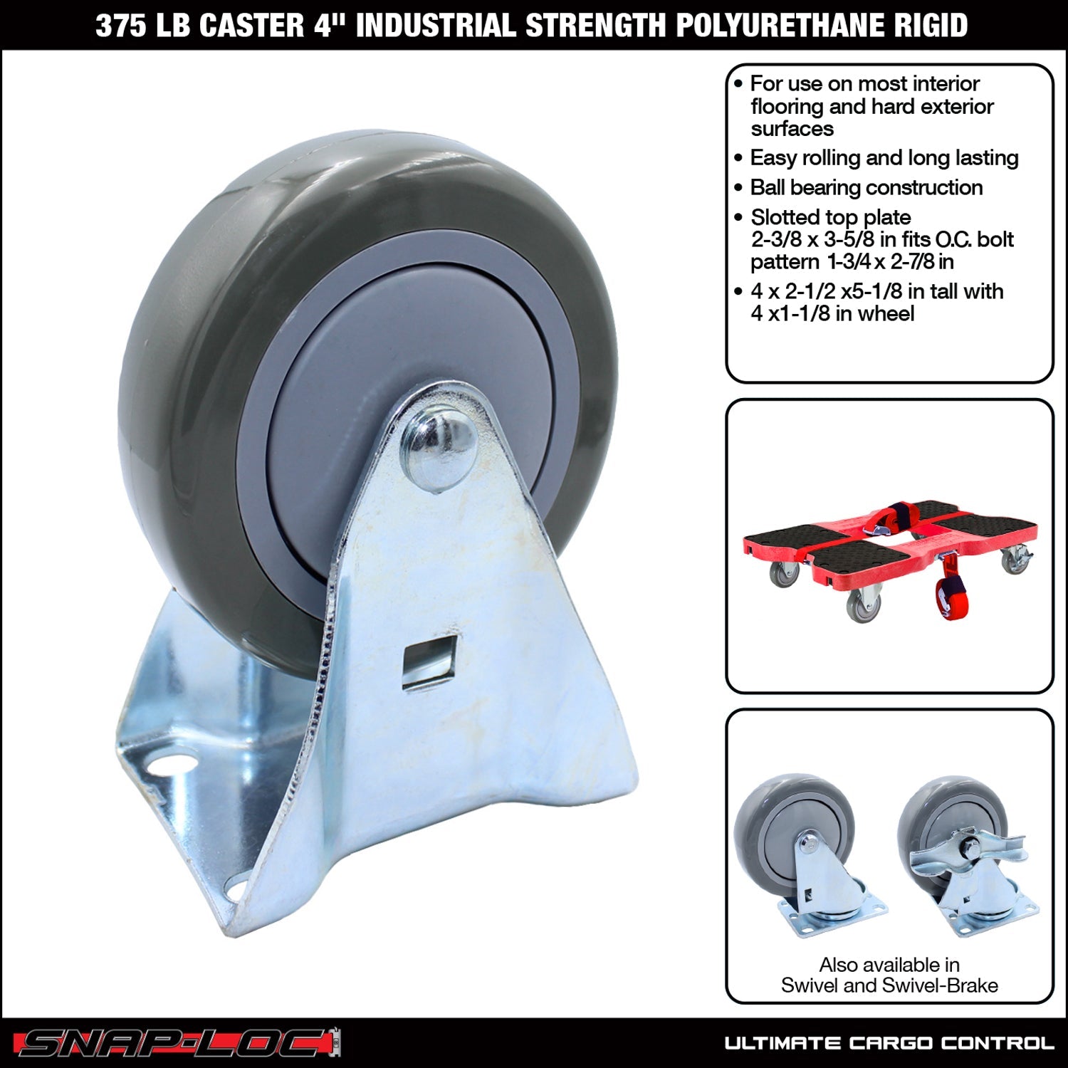 Snap-Loc 170,1 kg 4' Industrie Polyurethan Caster