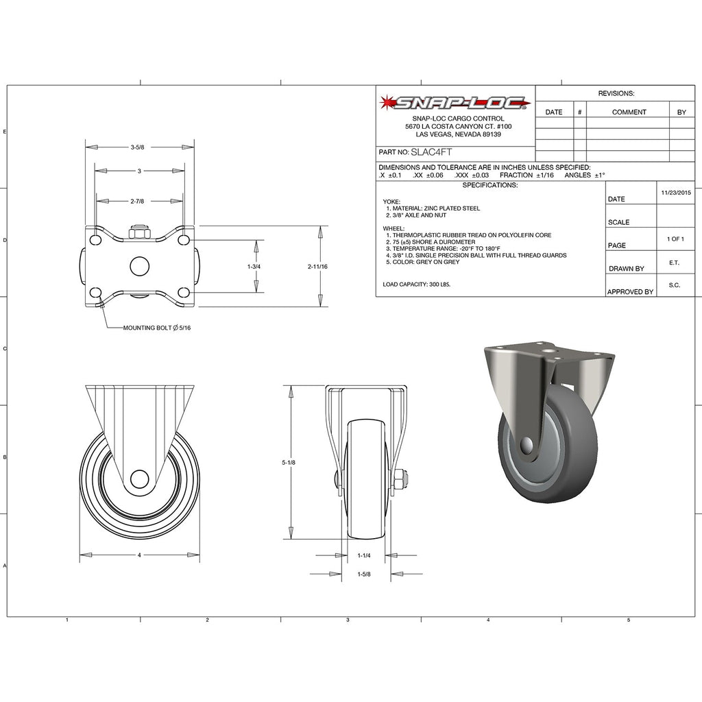 Snap-Loc 136,08 kg 4'Allgemeine Thermoplastische Casting
