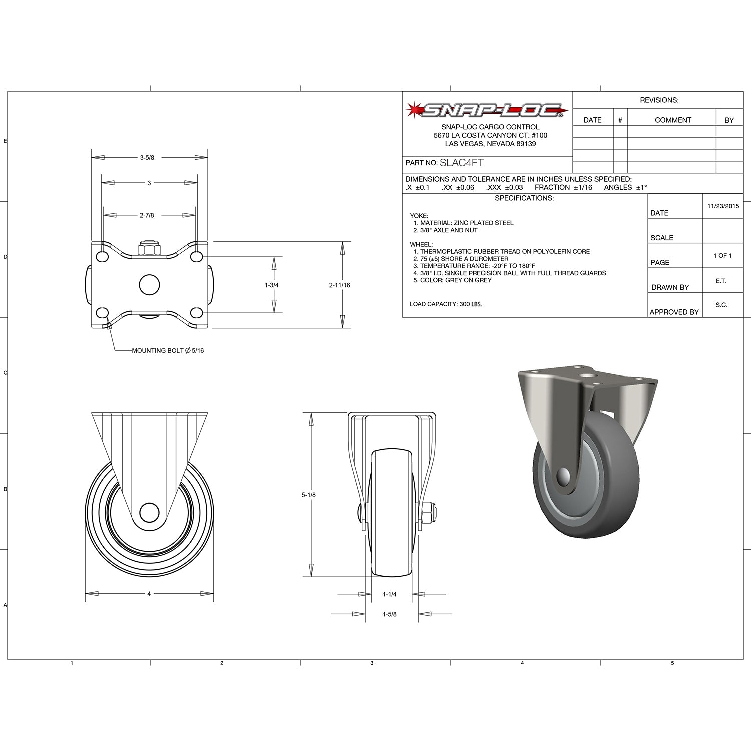 Snap-Loc 136,08 kg 4'Allgemeine Thermoplastische Casting
