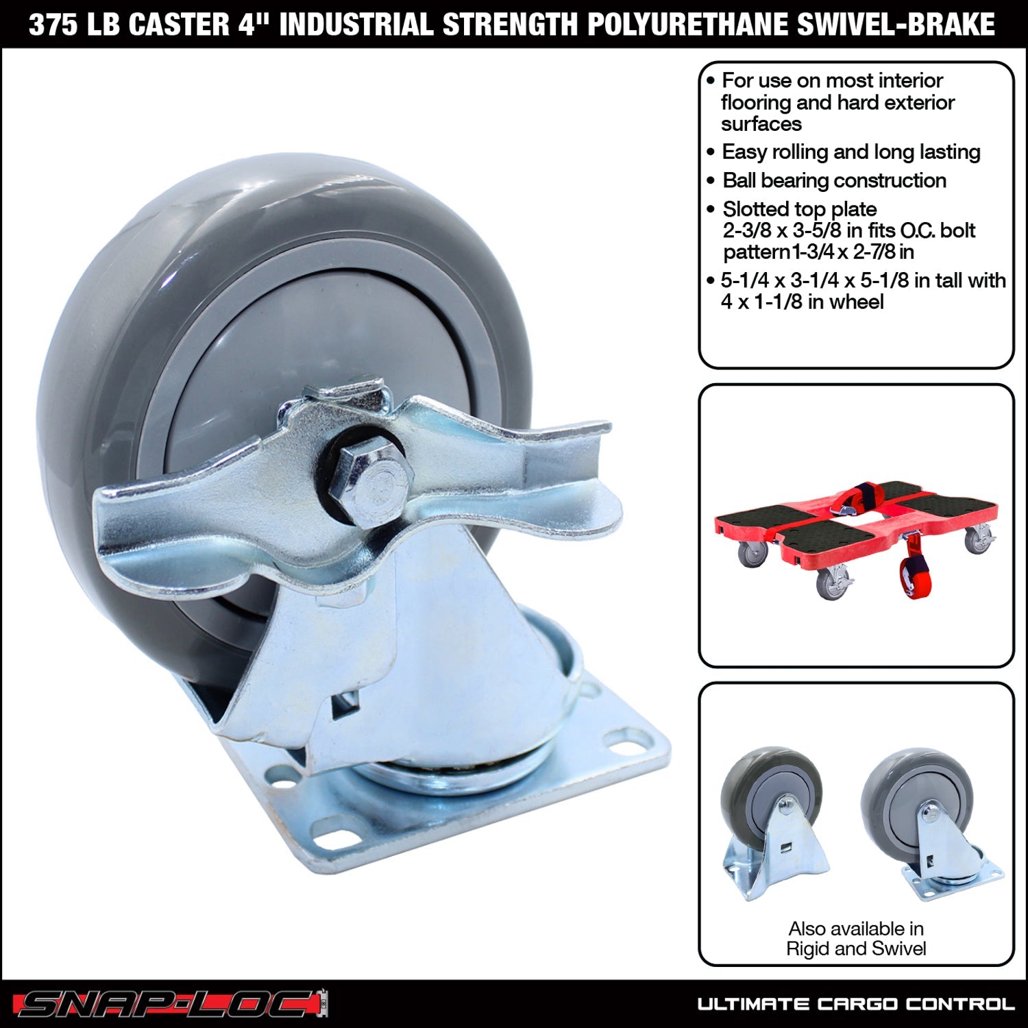 Snap-Loc 170,1 kg 4' Industrie Polyurethan Caster