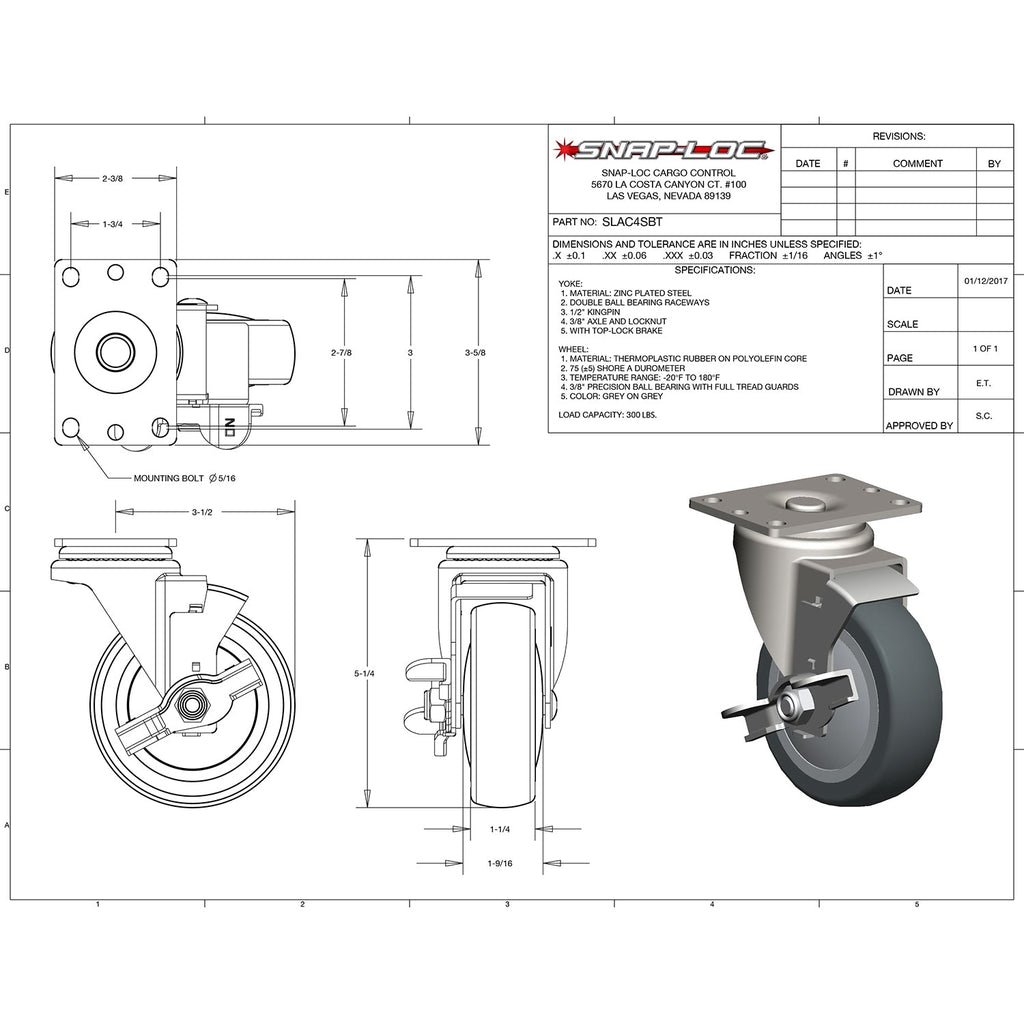 Snap-Loc 136,08 kg 4'Allgemeine Thermoplastische Casting