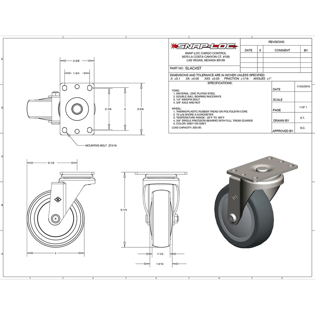 Snap-Loc 136,08 kg 4'Allgemeine Thermoplastische Casting