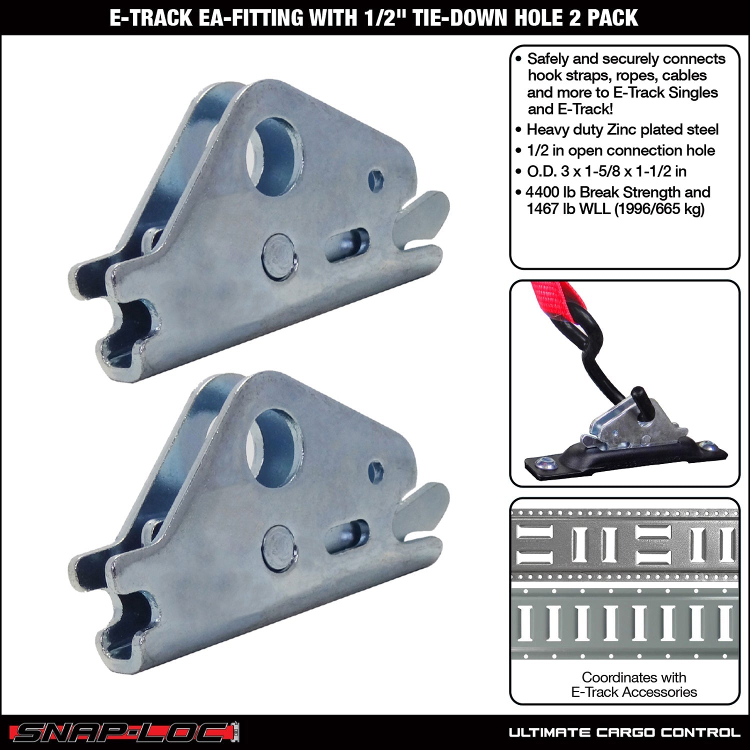 Snap-Loc E-Track EA Fitting – 1/2' Hole Cargo Tie-Down