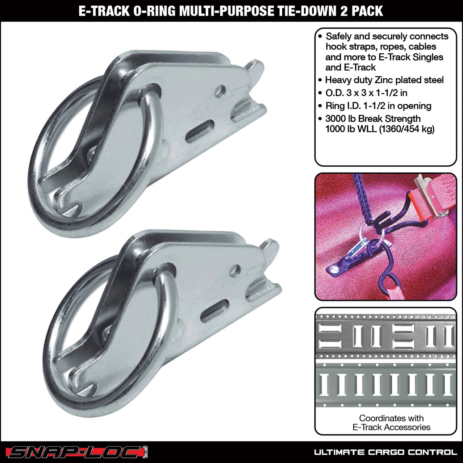 Snap-Loc E-Track O-Ring Tie-Down – Mehrzweck-Ladungskontrolle