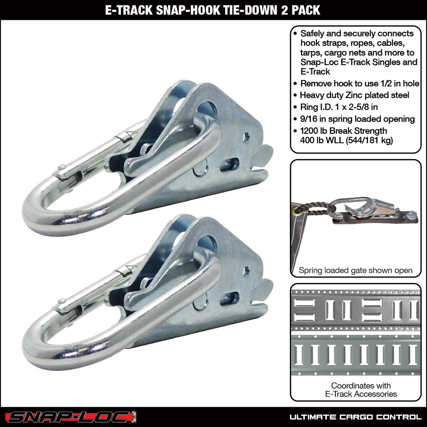 Snap-Loc E-Track Snap Hook Carabiner – Frachtkontrolle