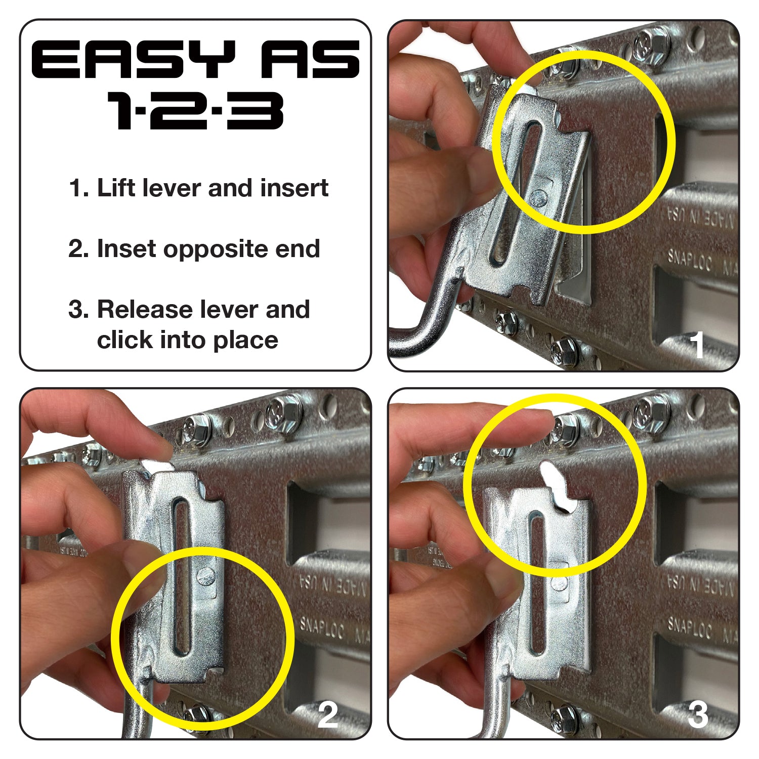 Snap-Loc E-Track Connector Plate Set – Frachtsteuerung