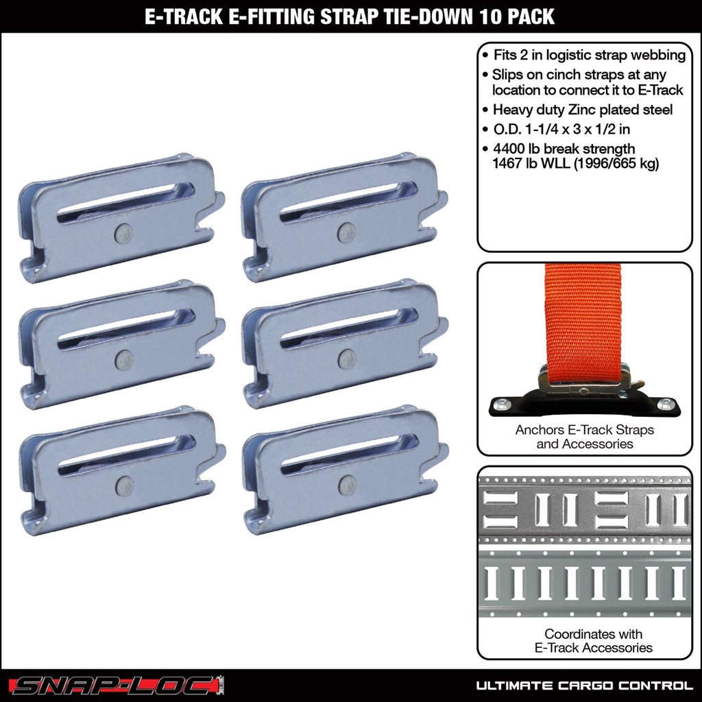 Snap-Loc E-Track E-Fitting Strap – Cargo Tie-Down 6er-Packung