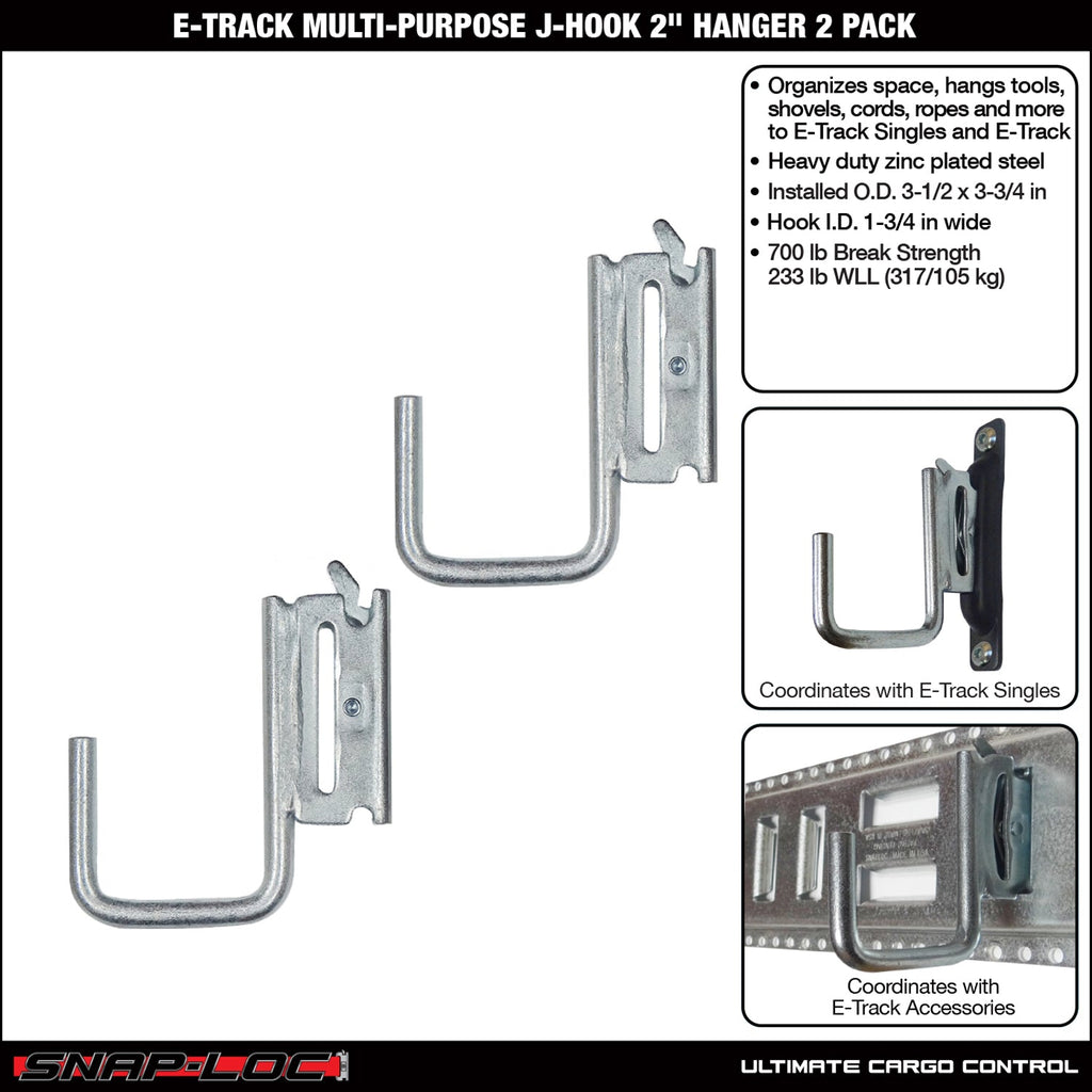 Snap-Loc E-Track 2' Mehrzweck-J-Hook - Cargo Control