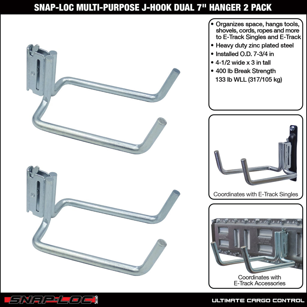 Snap-Loc E-Track 8' Mehrzweck-Dual-J-Hook - Cargo Control