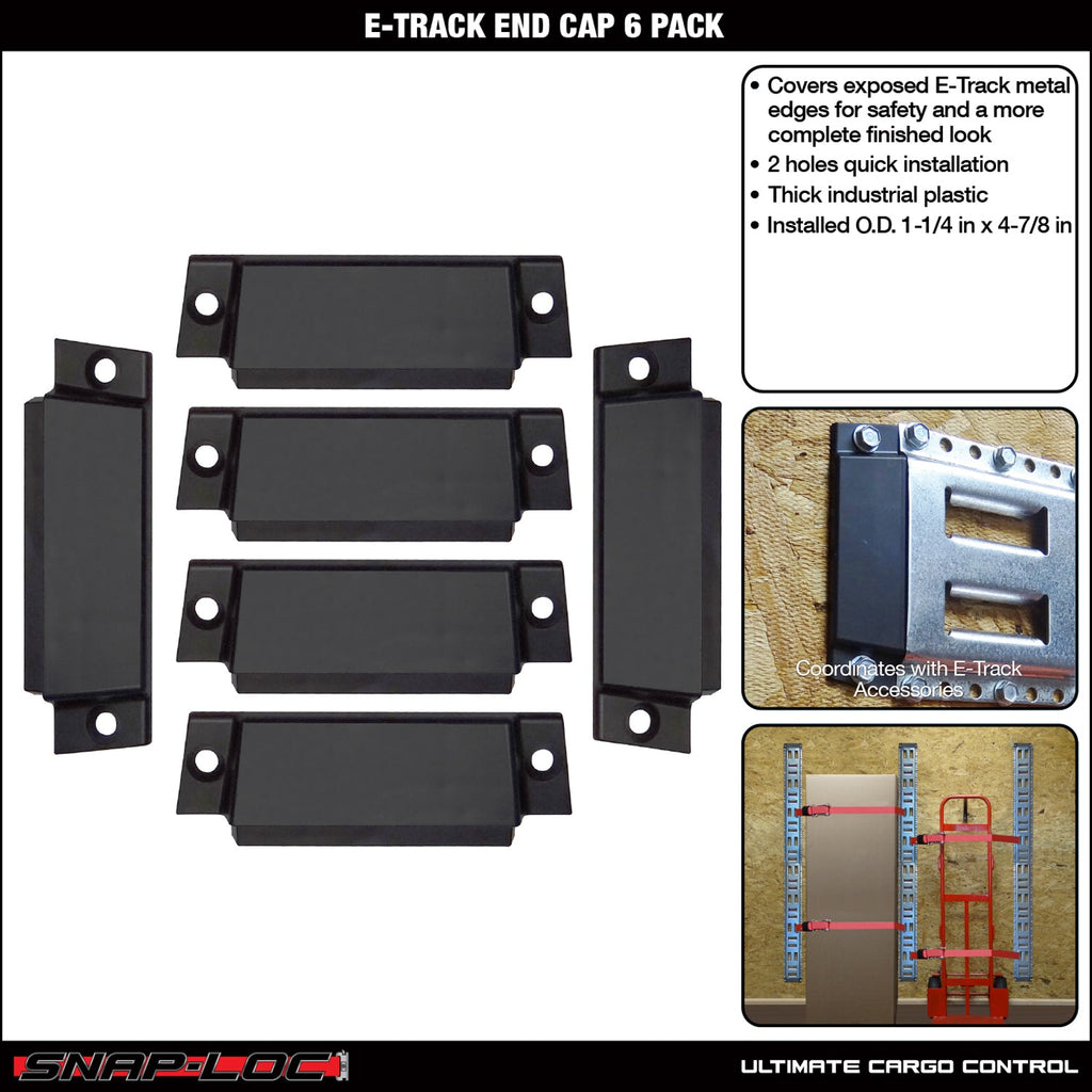 Snap-Loc E-Track Endkappe - Heavy-Duty Plastic - 6 Packung