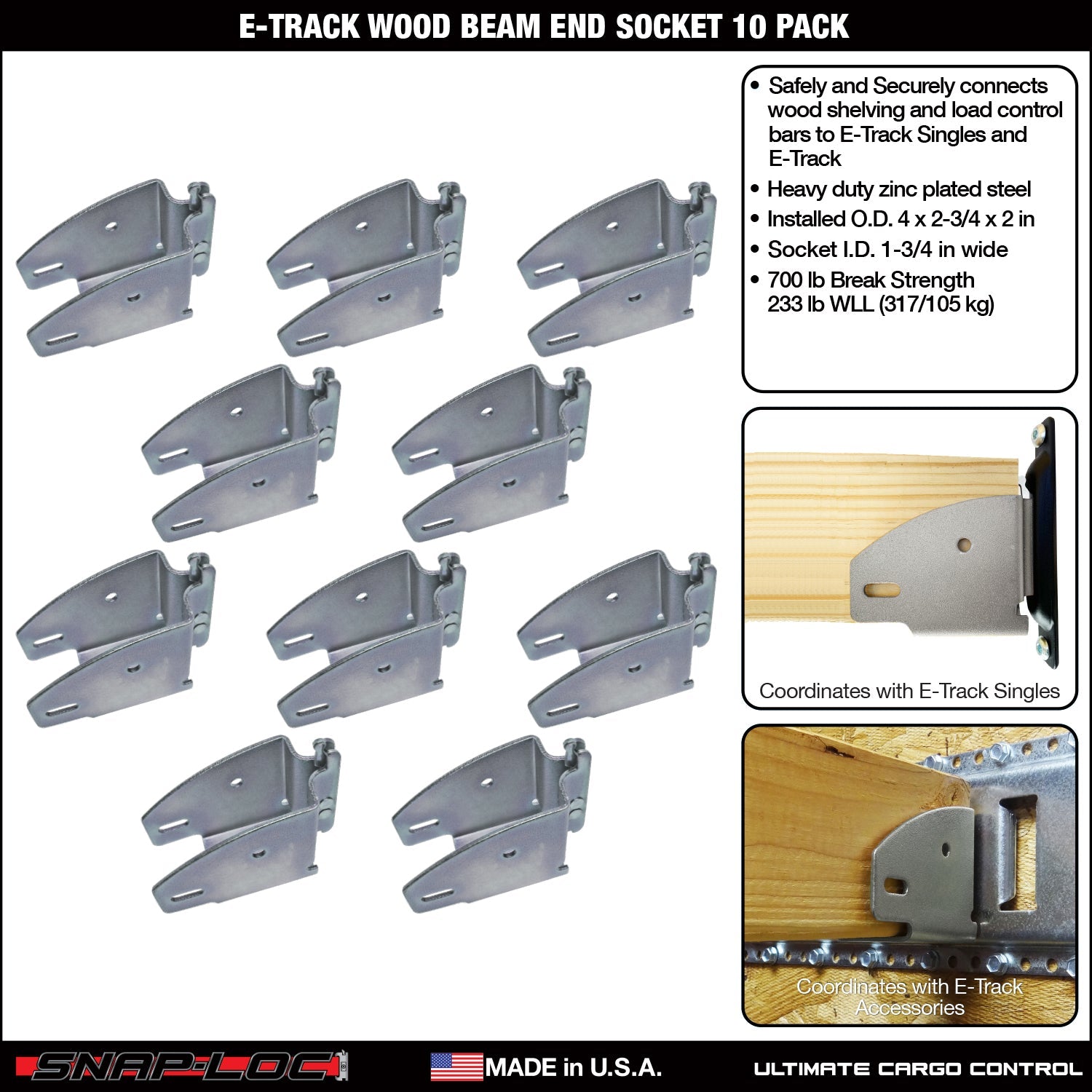 Snap-Loc E-Track Wood Beam End Socket – Cargo Shoring
