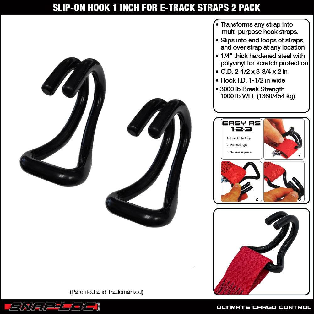 Snap-Loc E-Track Strap Hook Adapter – Slip-On 1 Zoll