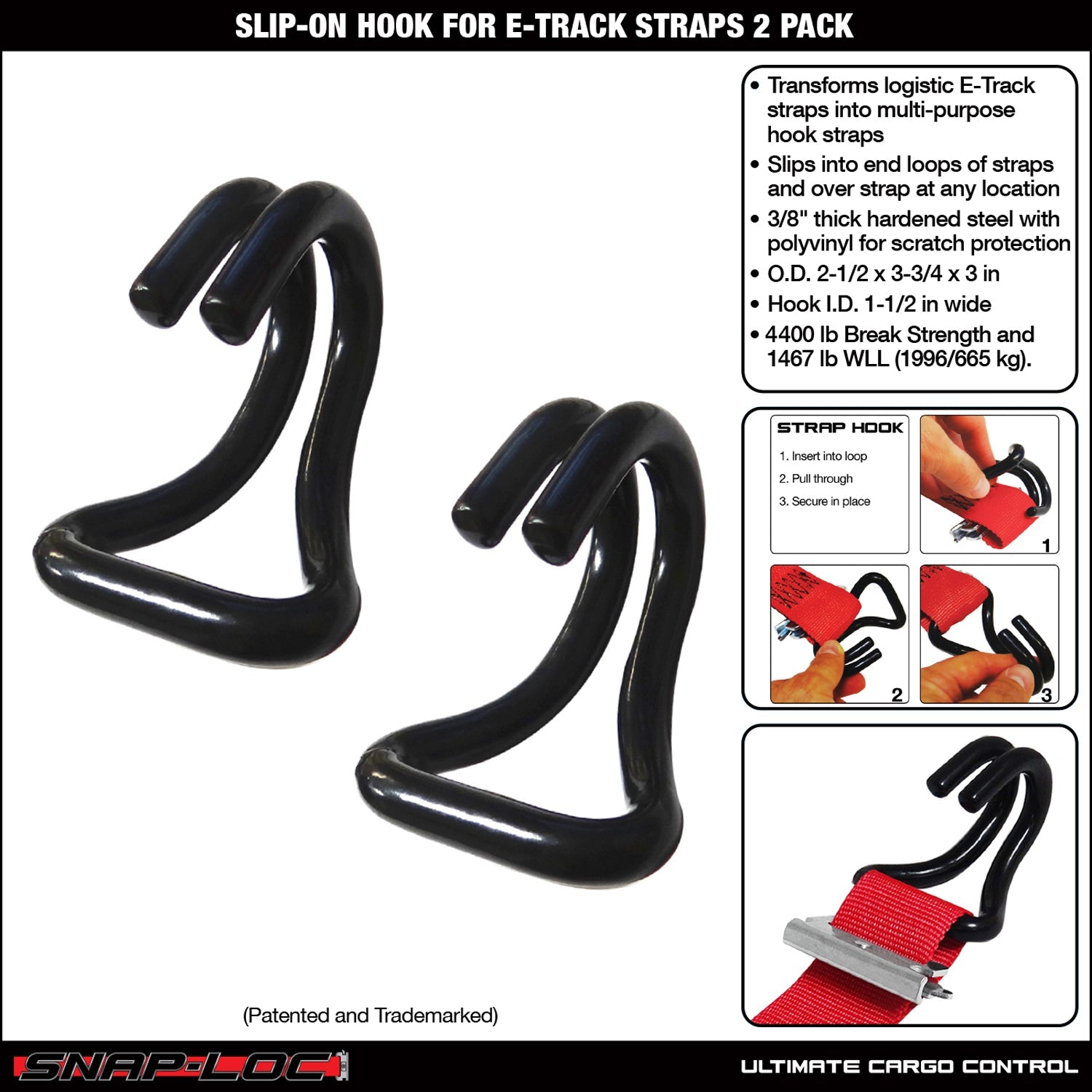 Snap-Loc E-Track Slip-On Strap Hook Adapter – Frachtkontrolle