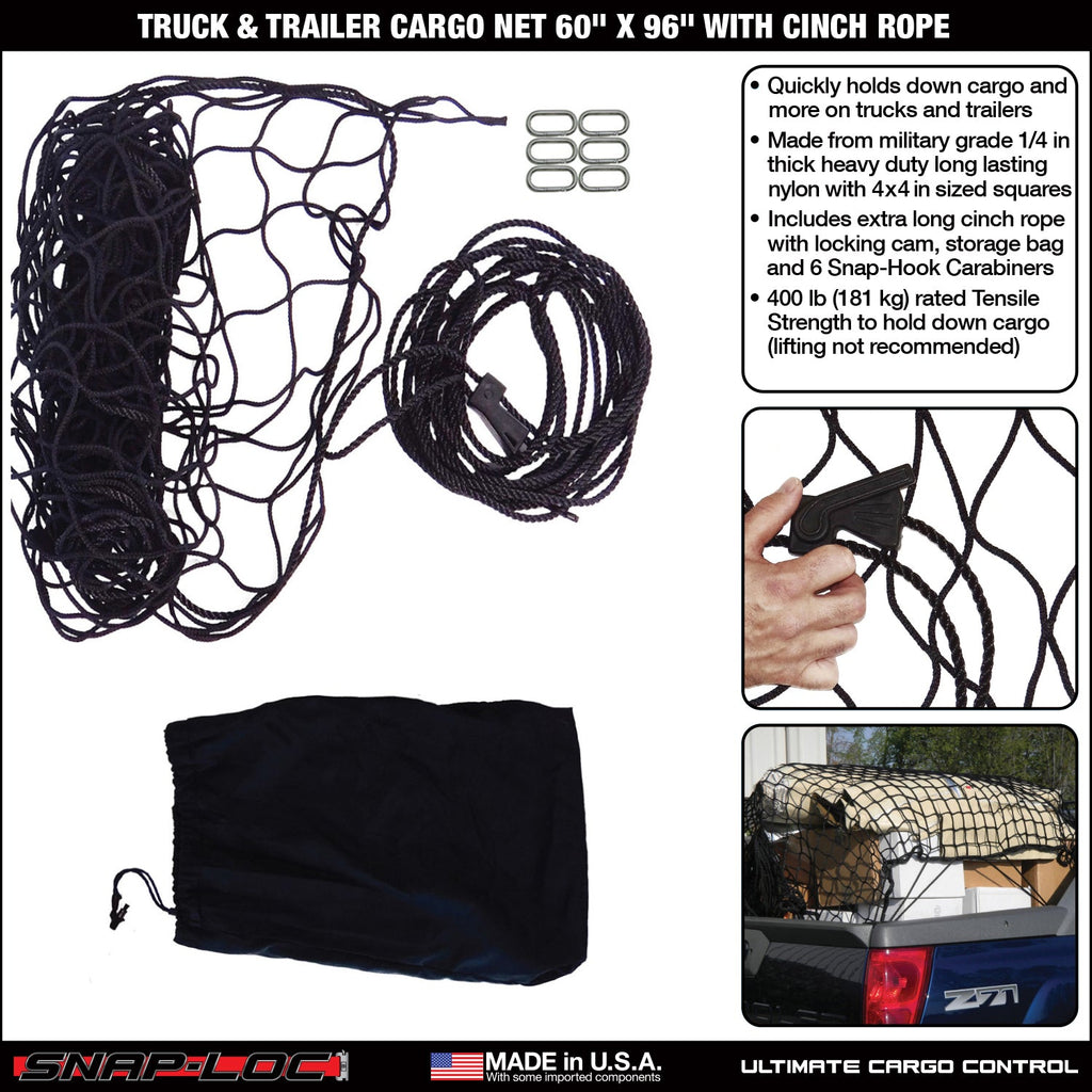 Snap-Loc Cargo Net 60' x 96' mit Cinch-Seil - Logistic Tie-Down