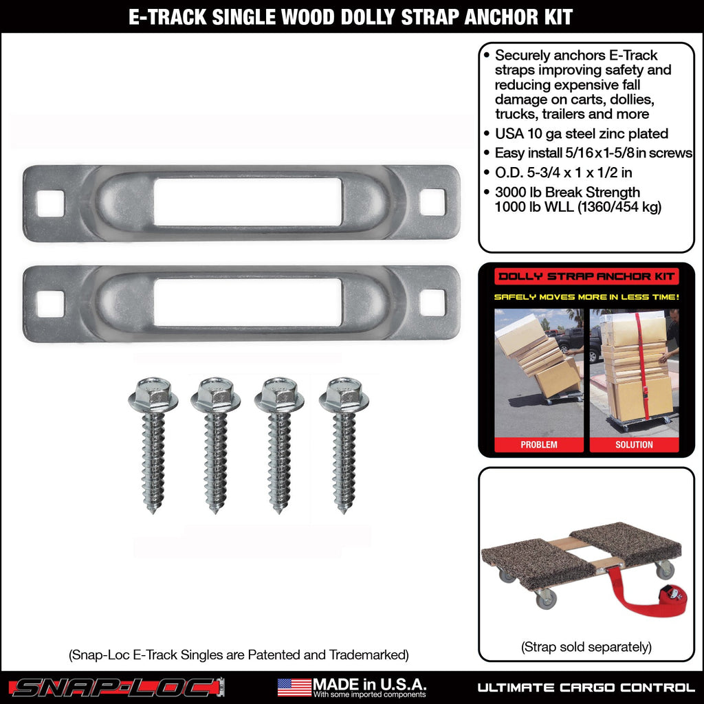 Snap-Loc E-Track Single Wood Dolly Strap Ankersatz