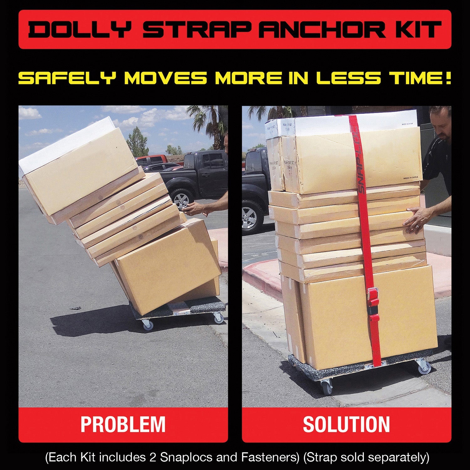 Snap-Loc E-Track Single Wood Dolly Strap Ankersatz