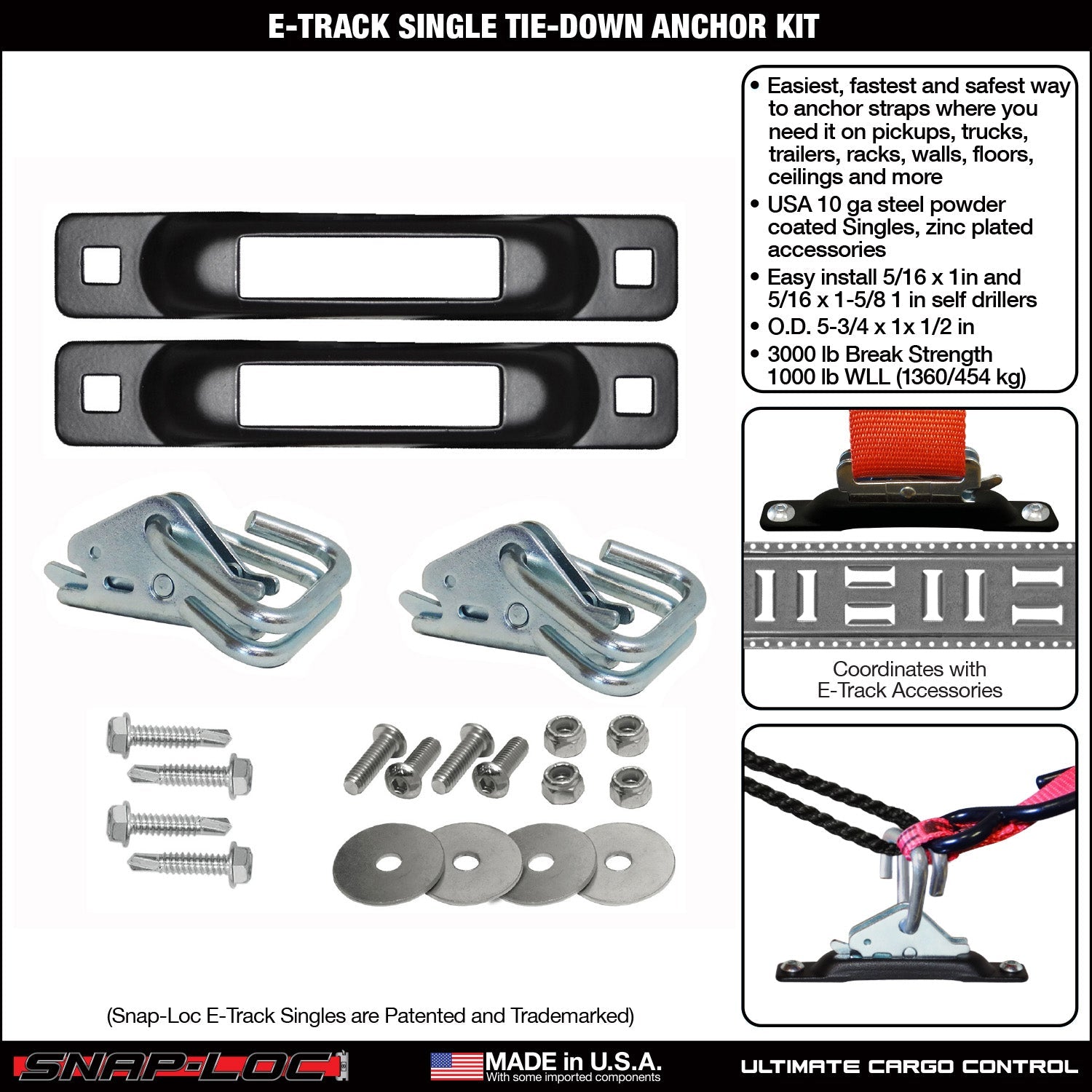 Snap-Loc E-Track Single Anchor Kit – Logistic Tie-Down