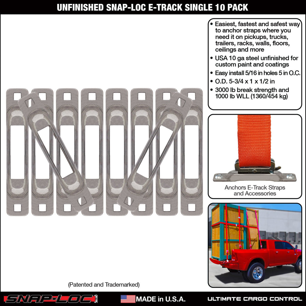 Snap-Loc E-Track Single Tie-Down Ankerpunkte - Unfertiges 10er-Packung
