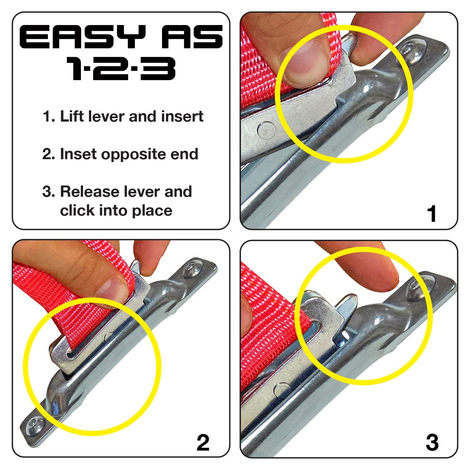 Snap-Loc E-Track Single Tie-Down Ankerpunkte – Zink-Plattiert 10er-Packung