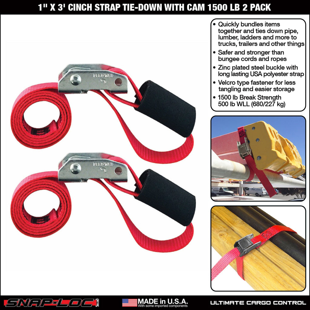 Snap-Loc 1 in x 2, 3, 6 ft Cinch Cam Strap - 0,68 kg