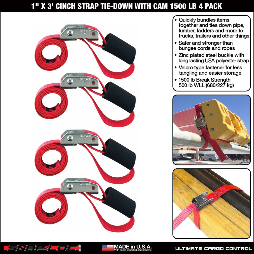 Snap-Loc 1 in x 2, 3, 6 ft Cinch Cam Strap - 0,68 kg