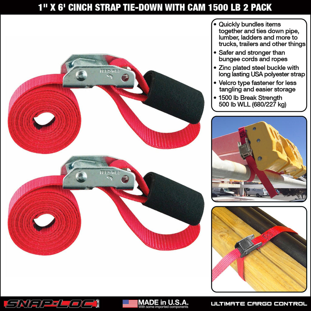 Snap-Loc 1 in x 2, 3, 6 ft Cinch Cam Strap - 0,68 kg