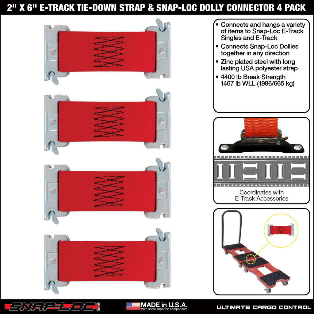 Snap-Loc 2' x 7' E-Track Dolly Connector Strap - Cargo Control - 2 kg - 2er-Packung