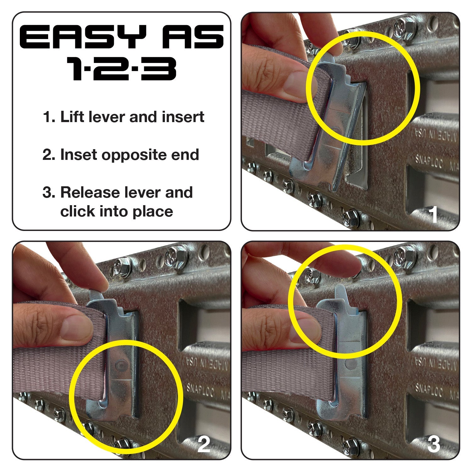 Snap-Loc 2 in x 16 ft E-Track (1,13 kg) & E-TrackRatchet (2 kg) Import Strap