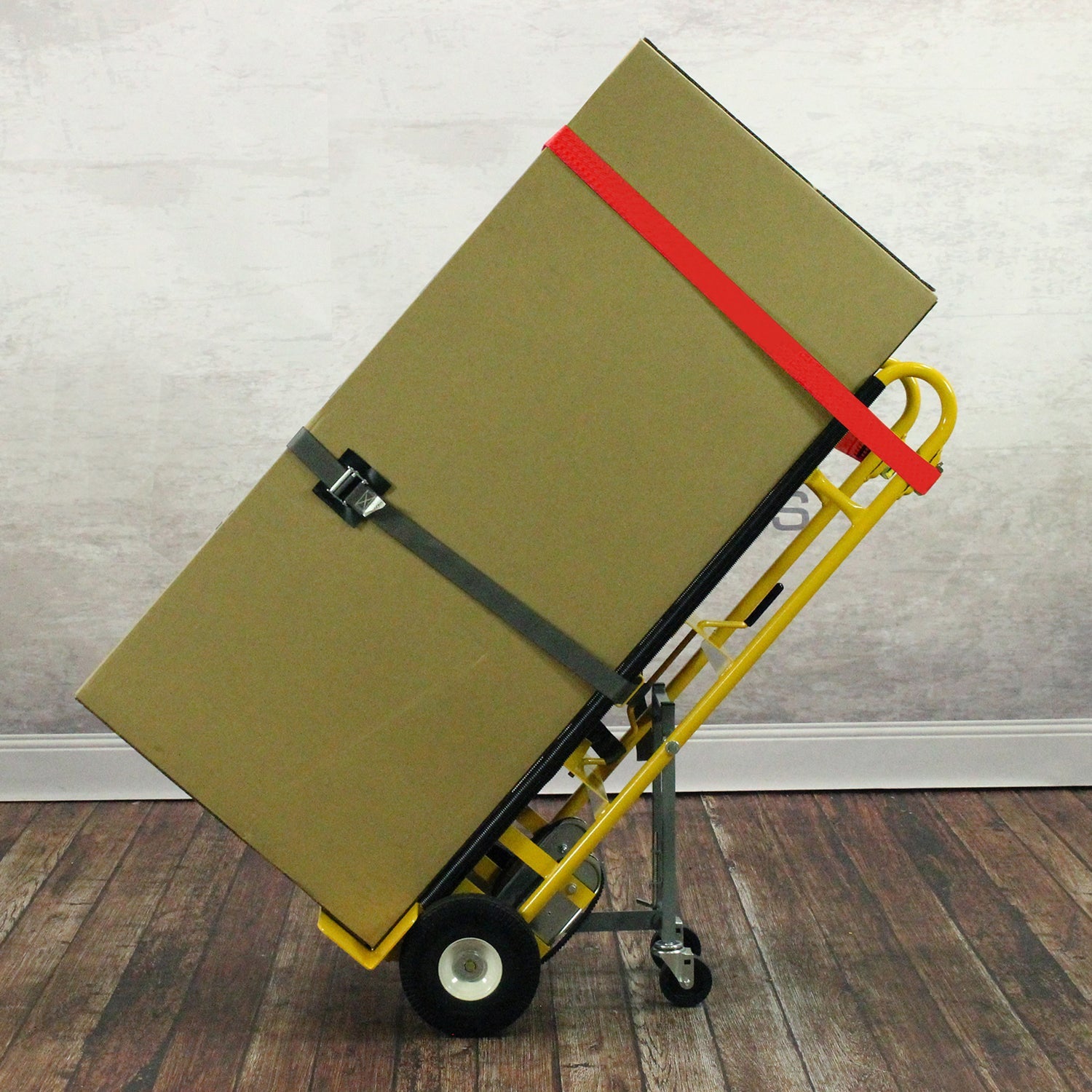 E-Track Hand Truck – 226,8 kg Kapazität mit Cinch Strap, 10' Flat-KOSTENLOS Reifen und Fold-Down Swivel Casters