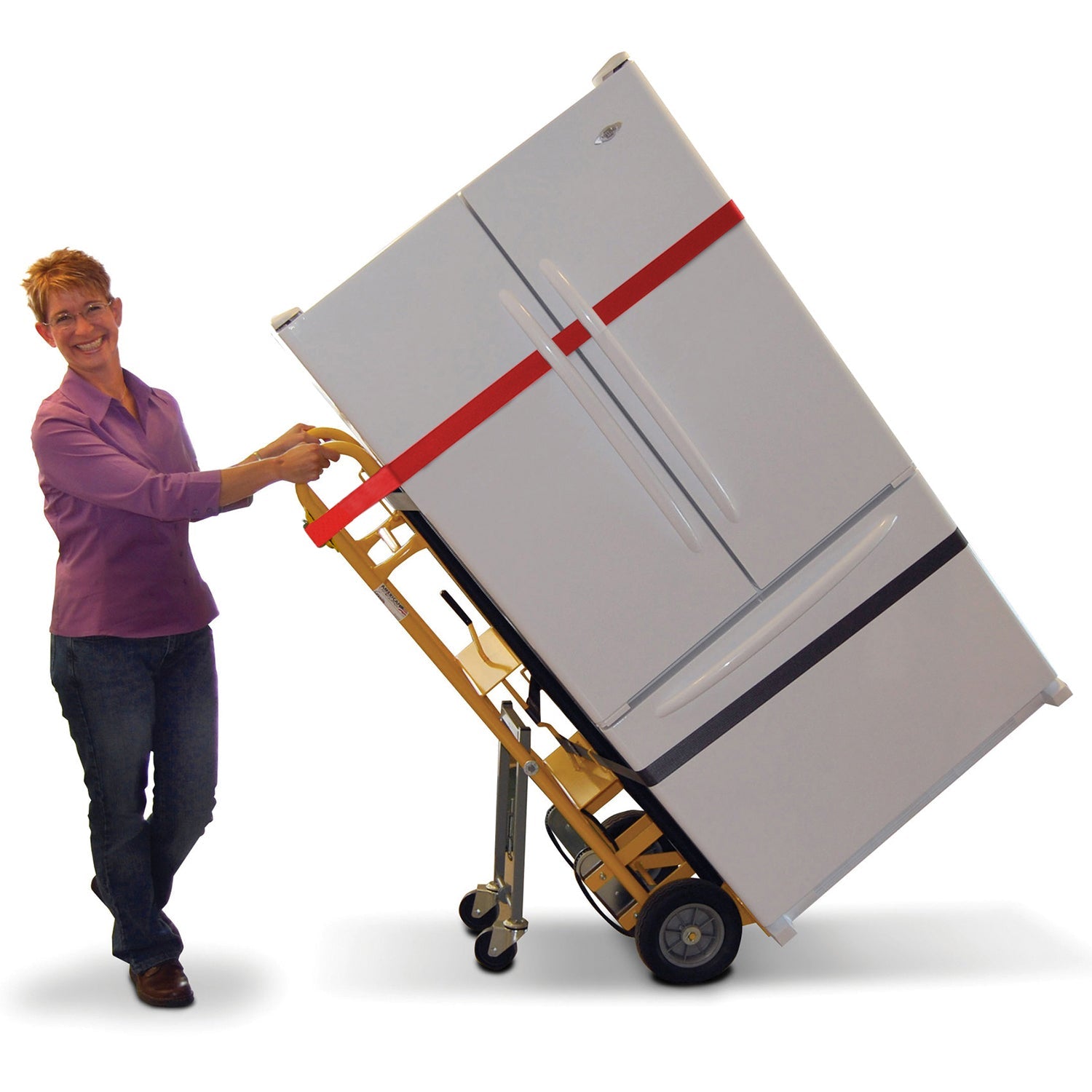 E-Track Hand Truck – 226,8 kg Kapazität mit Cinch Strap, 10' Flat-KOSTENLOS Reifen und Fold-Down Swivel Casters