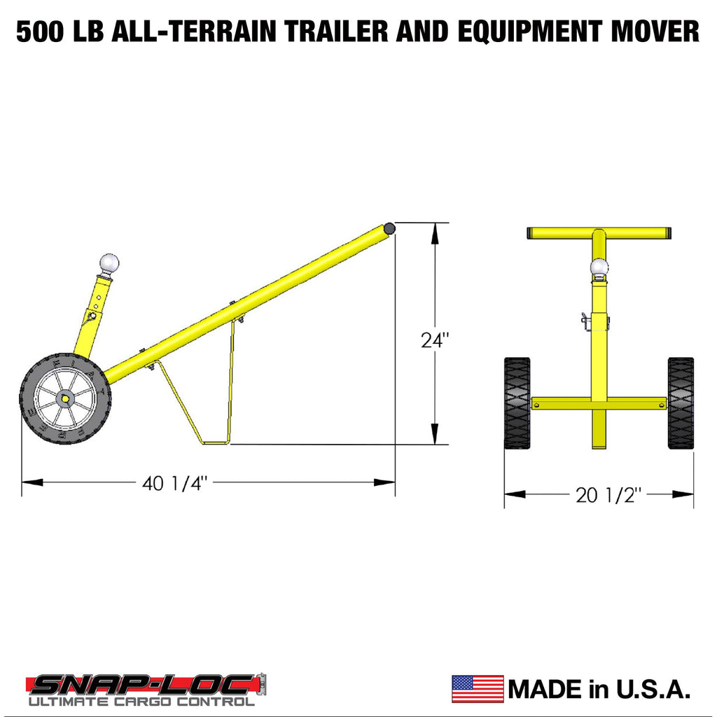 Trailer & Equipment Mover - All-Terrain, 226,8 kg Kapazität mit verstellbarer Höhe Ball und 10 'Flat-KOSTENLOS-Reifen