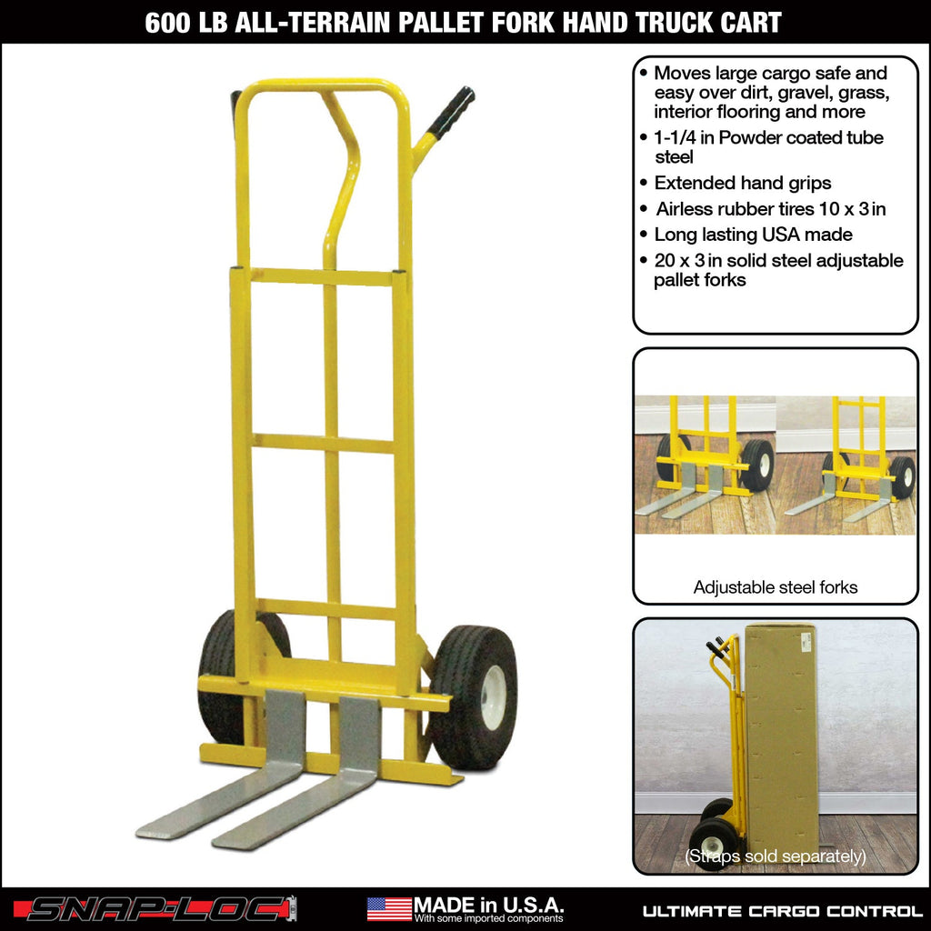 All-Terrain Hand Truck – 272,16 kg Kapazität mit verstellbaren Palettengabeln und 10 'Flat-KOSTENLOS-Reifen