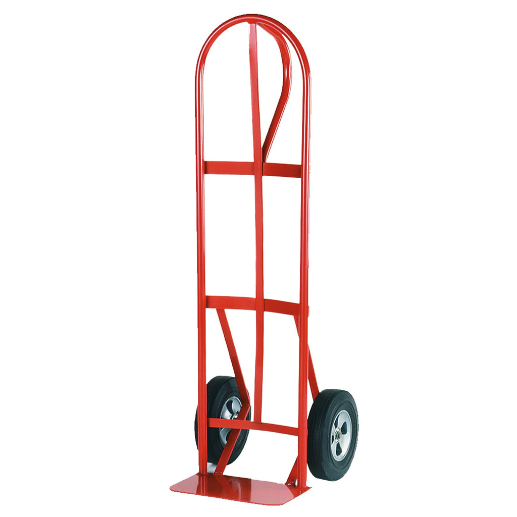Steel Hand Truck – 362,87 kg Kapazität mit P-Handle und 10' Solid Rubber Reifen (Rot)