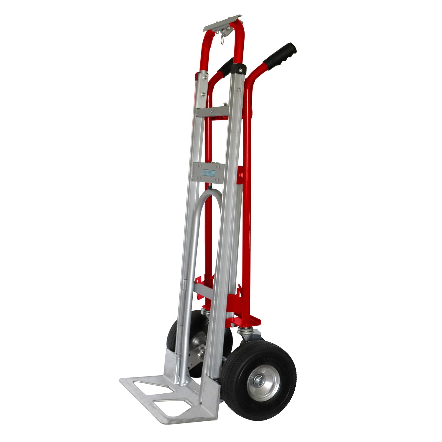 Hand-Truck aus Stahl – 362,87 kg Kapazität mit erweiterbarer Plattform und 10' Reifen (Rot)