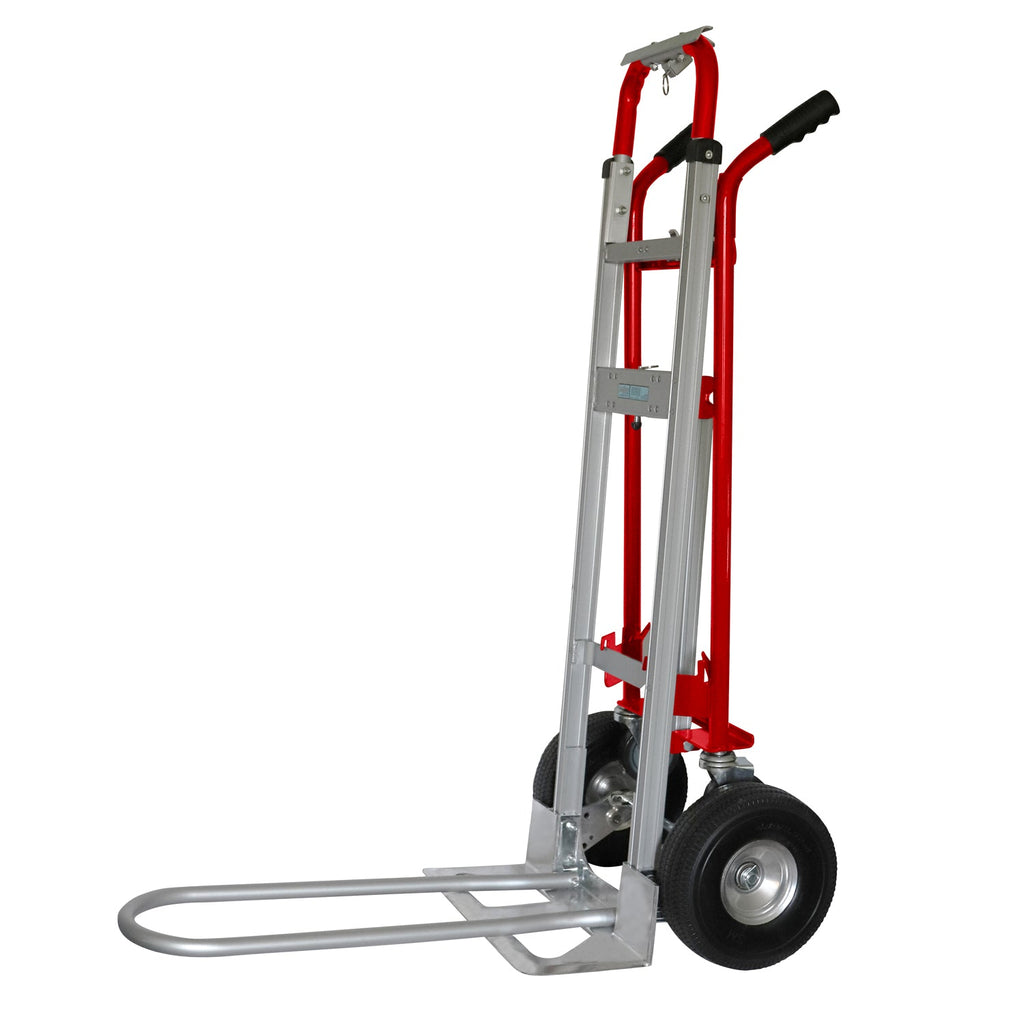 Hand-Truck aus Stahl – 362,87 kg Kapazität mit erweiterbarer Plattform und 10' Reifen (Rot)