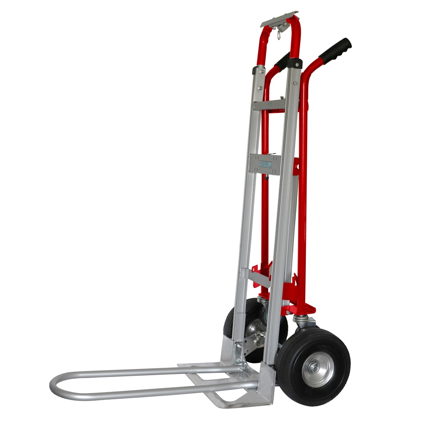 Hand-Truck aus Stahl – 362,87 kg Kapazität mit erweiterbarer Plattform und 10' Reifen (Rot)