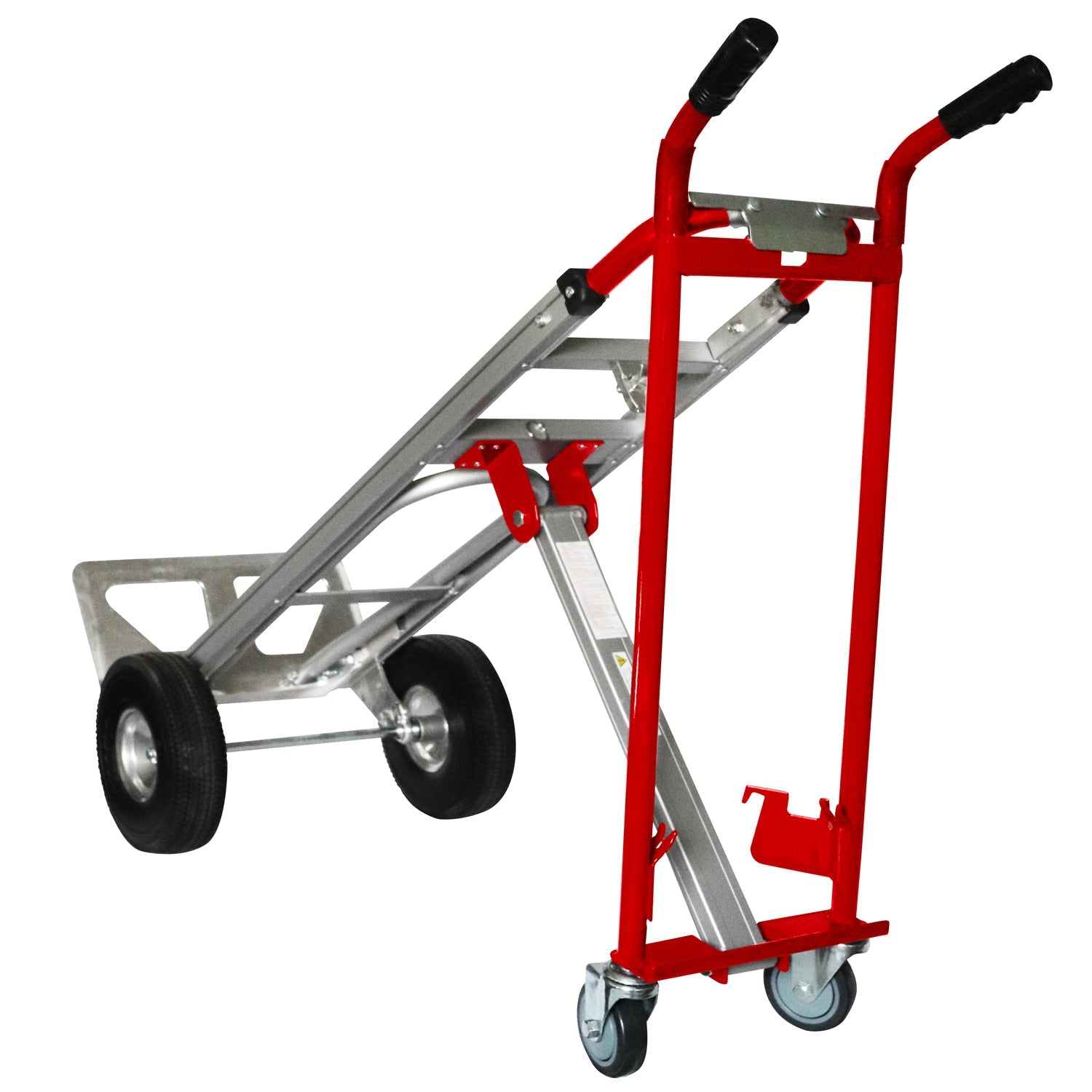 Hand-Truck aus Stahl – 362,87 kg Kapazität mit erweiterbarer Plattform und 10' Reifen (Rot)