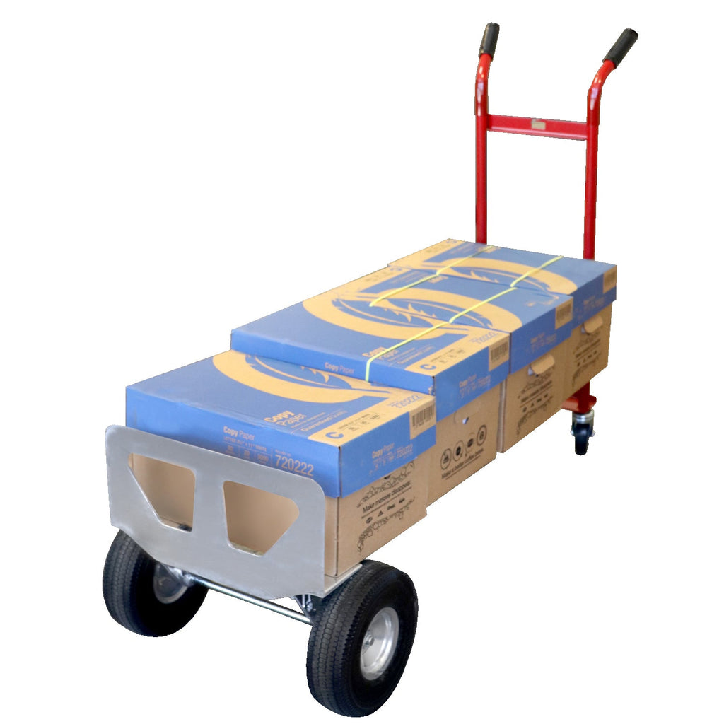 Hand-Truck aus Stahl – 362,87 kg Kapazität mit erweiterbarer Plattform und 10' Reifen (Rot)