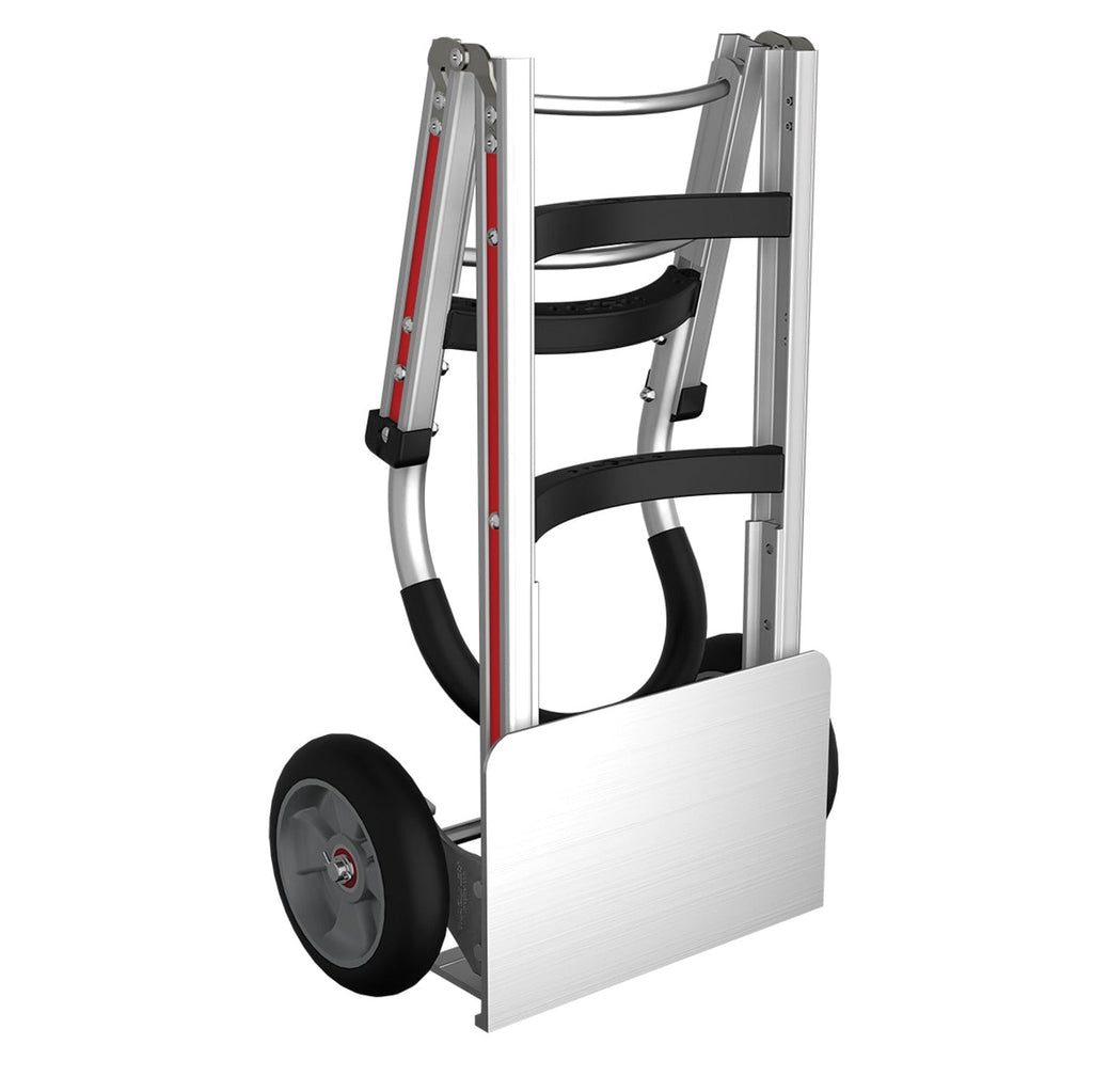 E-Track Aluminium Hand Truck - 226,8 kg Kapazität mit Loop Handle, 8' Solid Rubber Reifen, Faltbare Lagerung und gebogener Rahmen
