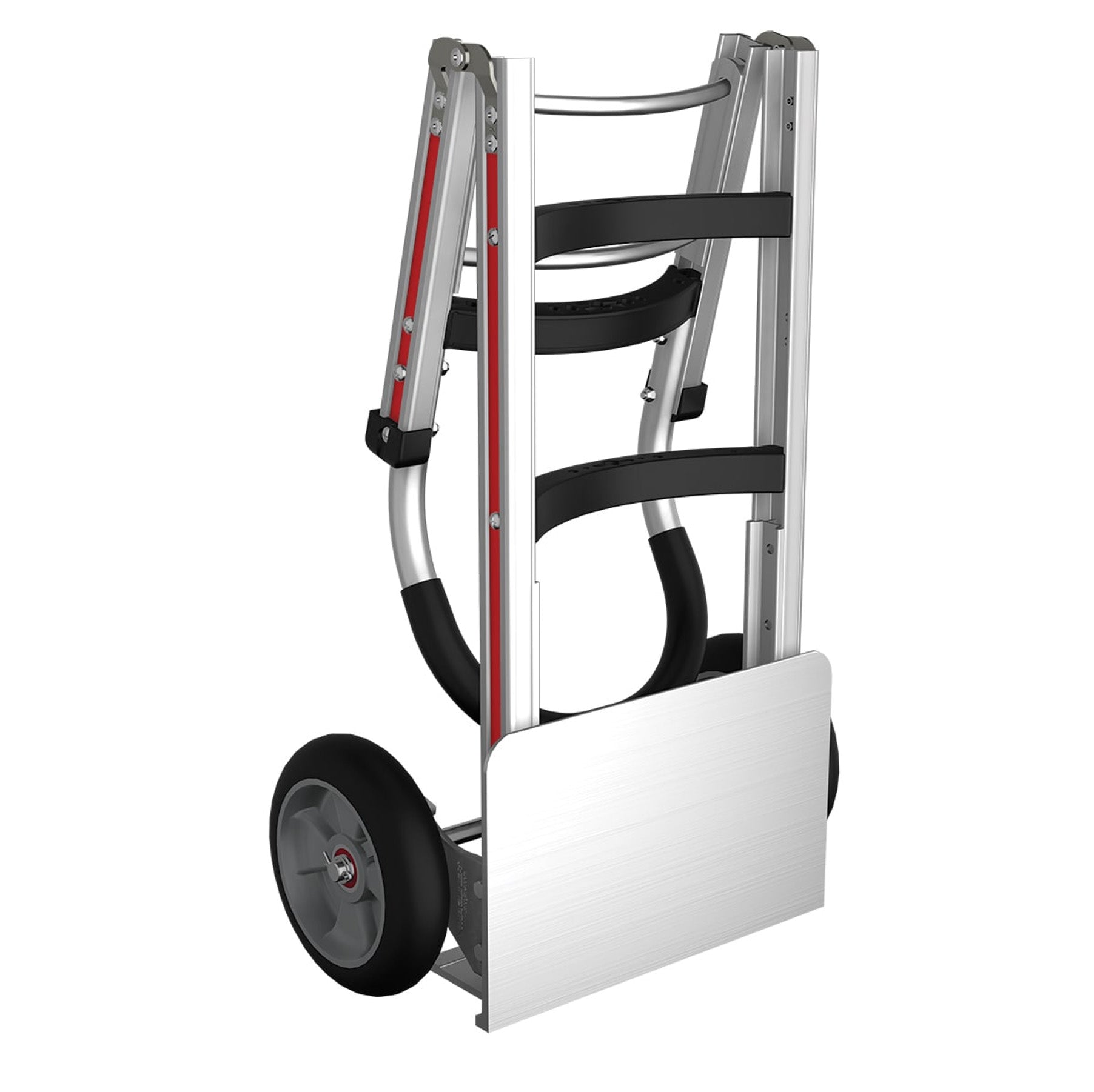 E-Track Aluminium Hand Truck - 226,8 kg Kapazität mit Loop Handle, 8' Solid Rubber Reifen, Faltbare Lagerung und gebogener Rahmen