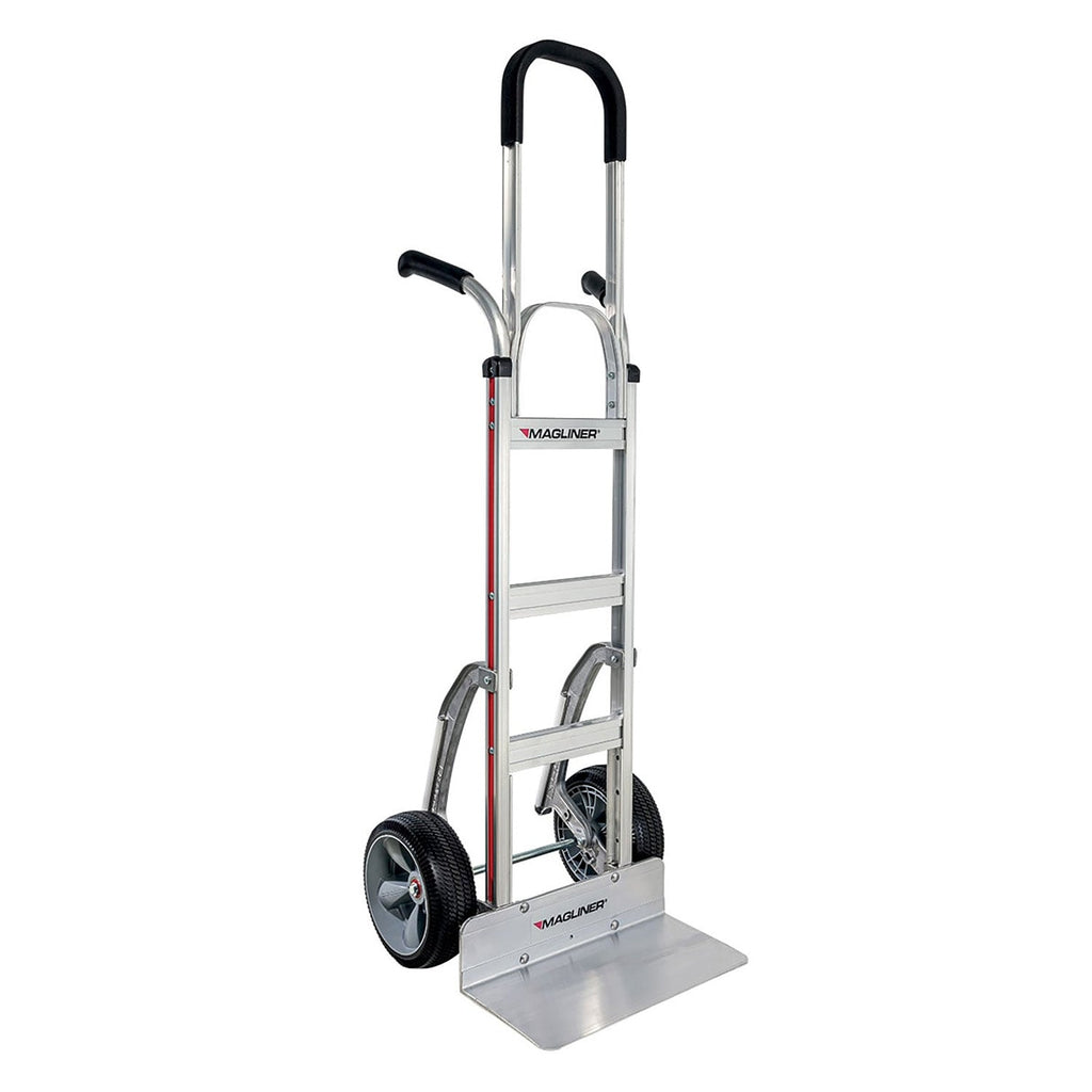 E-Track Aluminium Hand Truck – 226,8 kg Kapazität mit Tall Dual P-Handles, 10' Mikrozellularreifen und Treppenschlitten