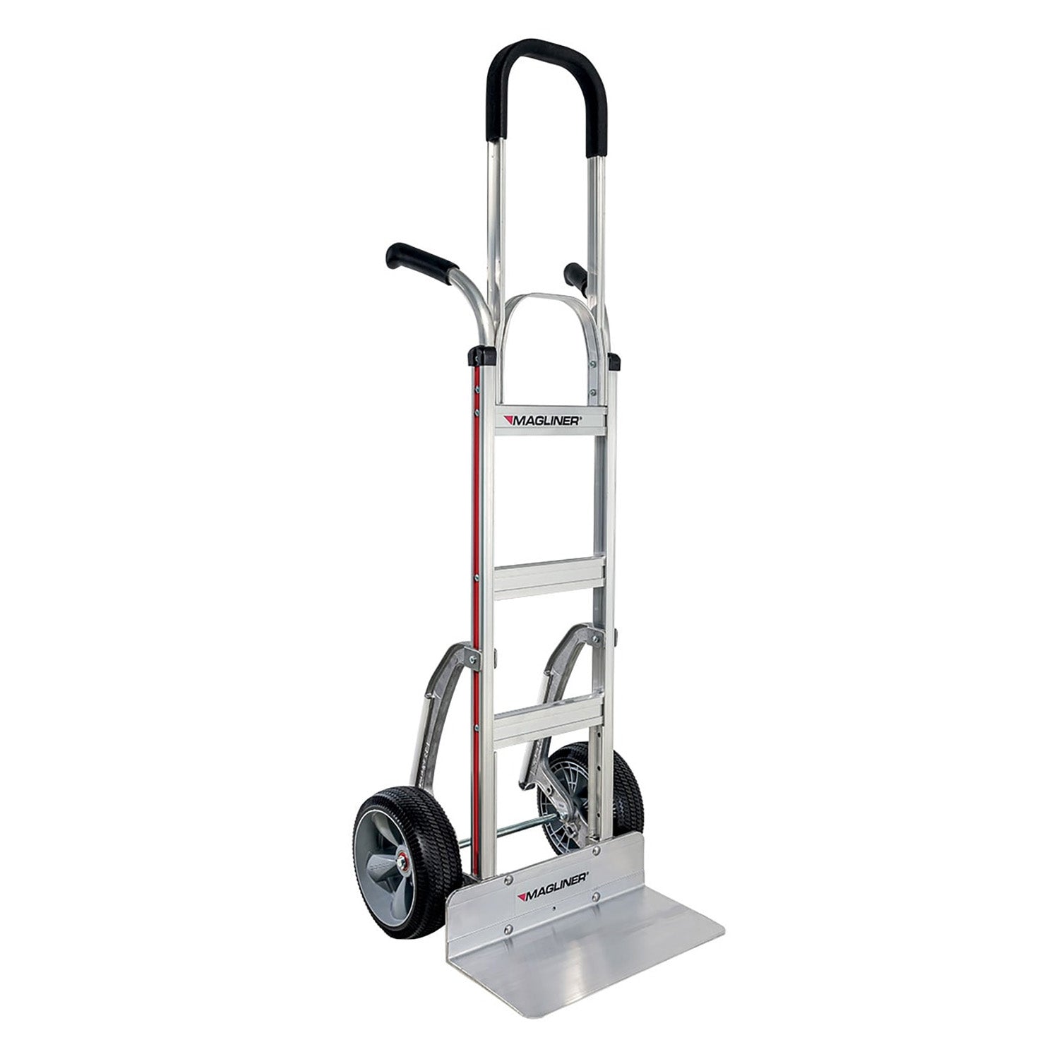 E-Track Aluminium Hand Truck – 226,8 kg Kapazität mit Tall Dual P-Handles, 10' Mikrozellularreifen und Treppenschlitten