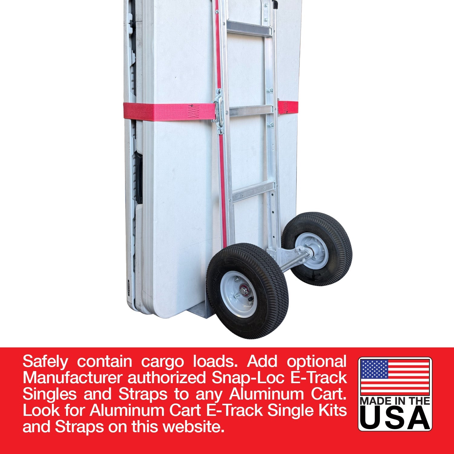 E-Track Aluminium Hand Truck - 226,8 kg Kapazität mit Dual Grip Griffe, 10' Mikrozellulare Reifen und Treppenschlitten