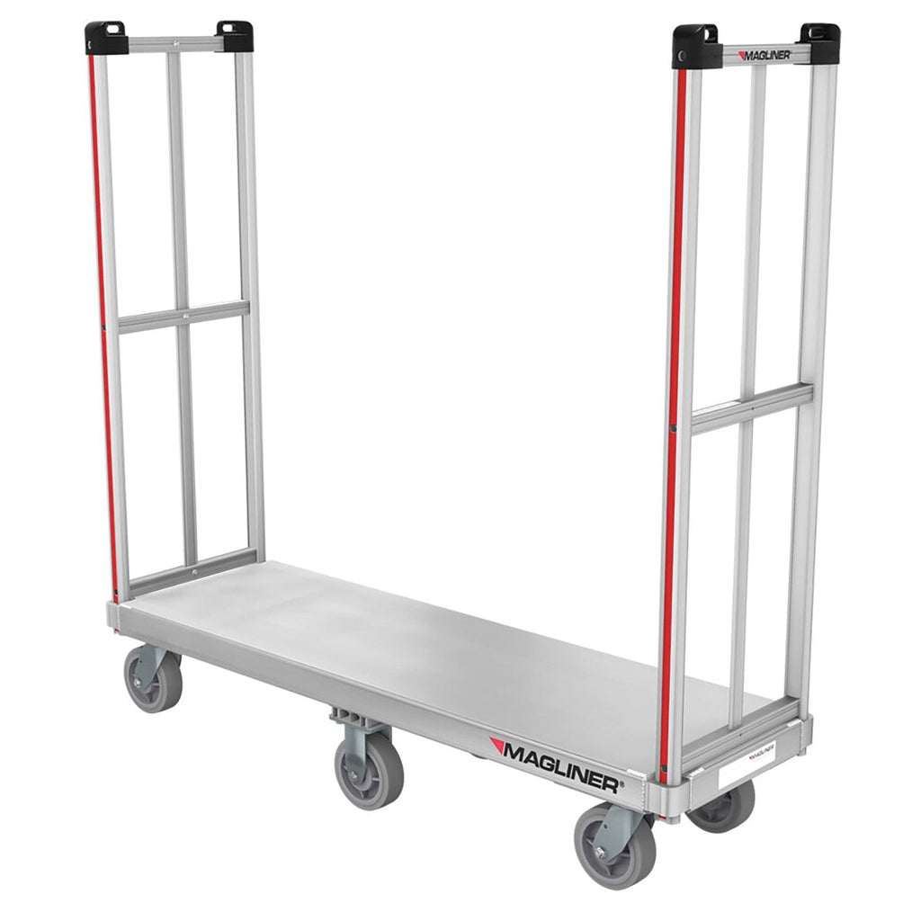 E-Track Aluminium U-Boot Cart - 0,54 kg Kapazität, 18 'x 60' Deck mit festen Gummirollen und abnehmbaren Griffen