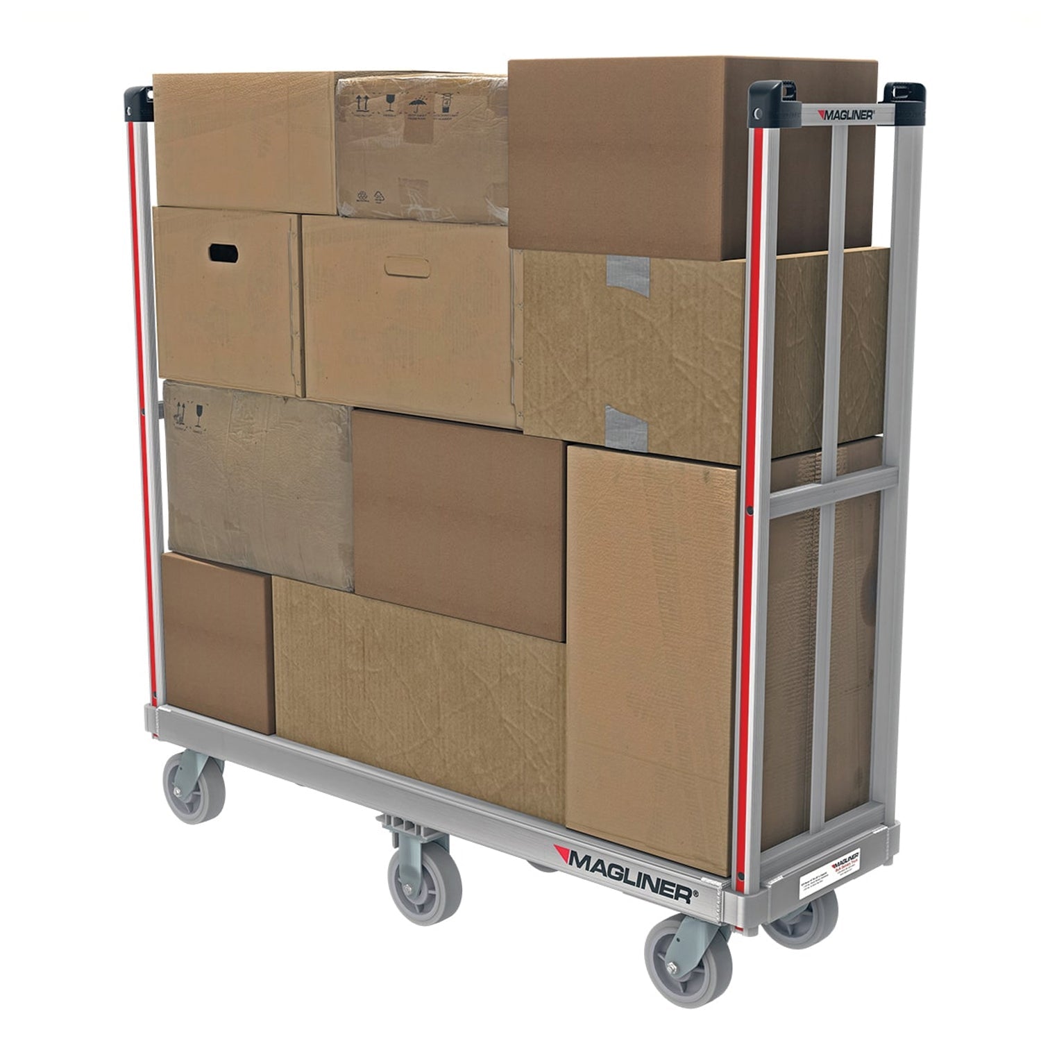 E-Track Aluminium U-Boot Cart - 0,54 kg Kapazität, 18 'x 60' Deck mit festen Gummirollen und abnehmbaren Griffen