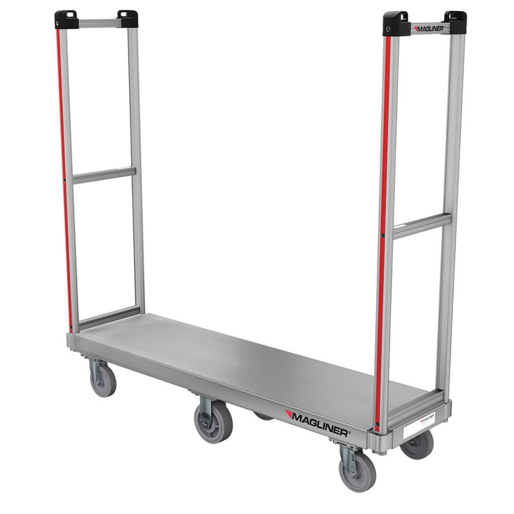 E-Track Aluminium U-Boot Cart - 0,54 kg Kapazität, 16 'x 60' Deck mit festen Gummirollen und abnehmbaren Griffen