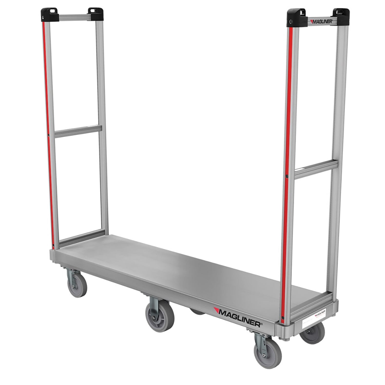 E-Track Aluminium U-Boot Cart - 0,54 kg Kapazität, 16 'x 60' Deck mit festen Gummirollen und abnehmbaren Griffen
