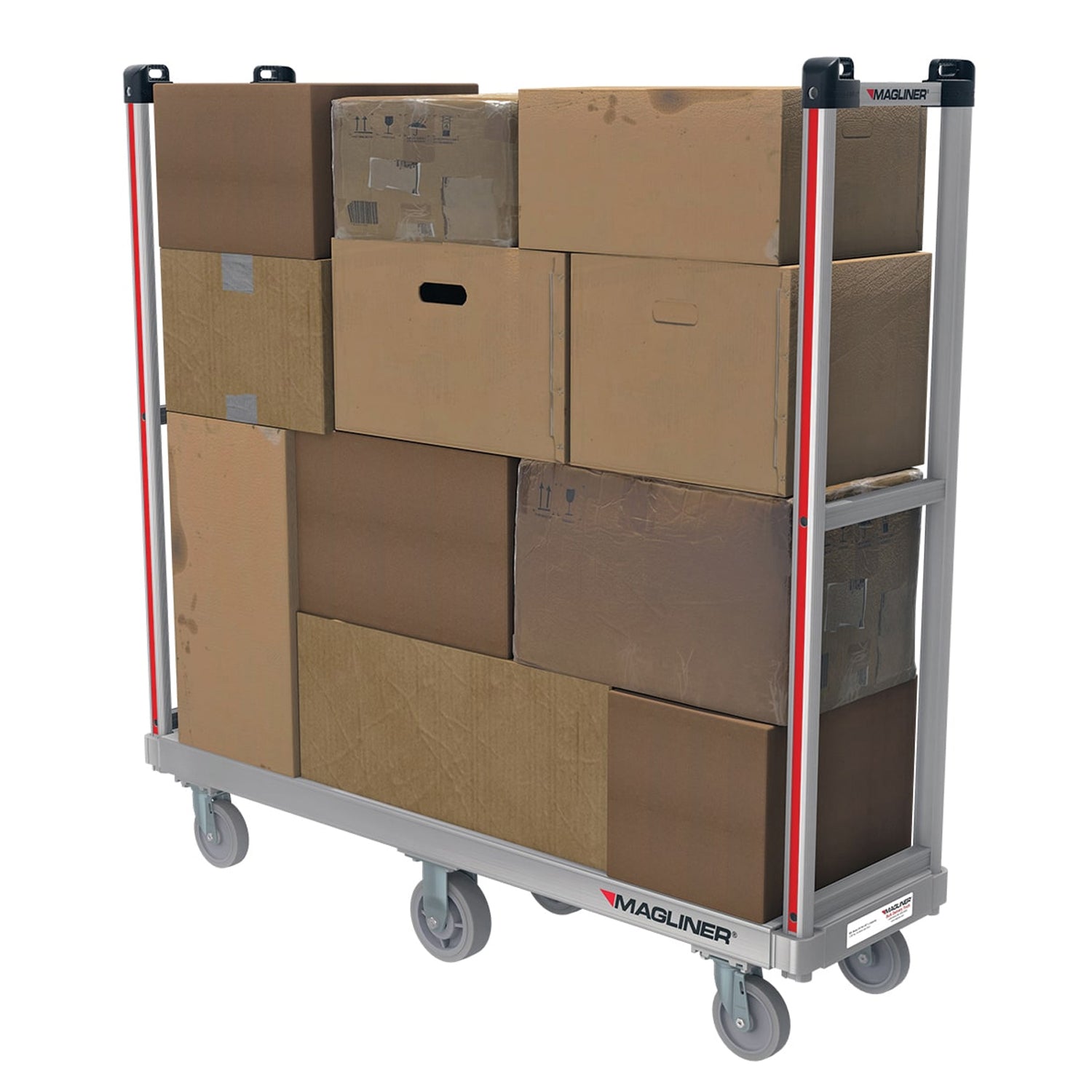 E-Track Aluminium U-Boot Cart - 0,54 kg Kapazität, 16 'x 60' Deck mit festen Gummirollen und abnehmbaren Griffen
