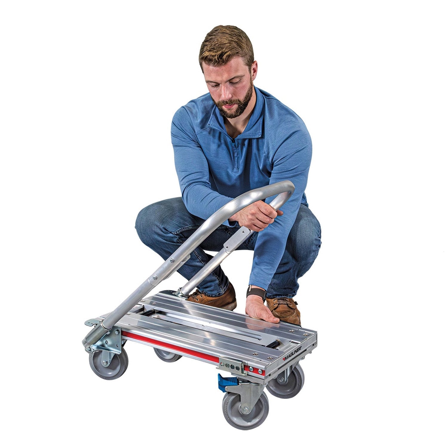 E-Track Aluminium Convertible Hand Truck - 226,8 kg Kapazität mit Loop Handle, Massivgummirollen und verstellbarem Deck