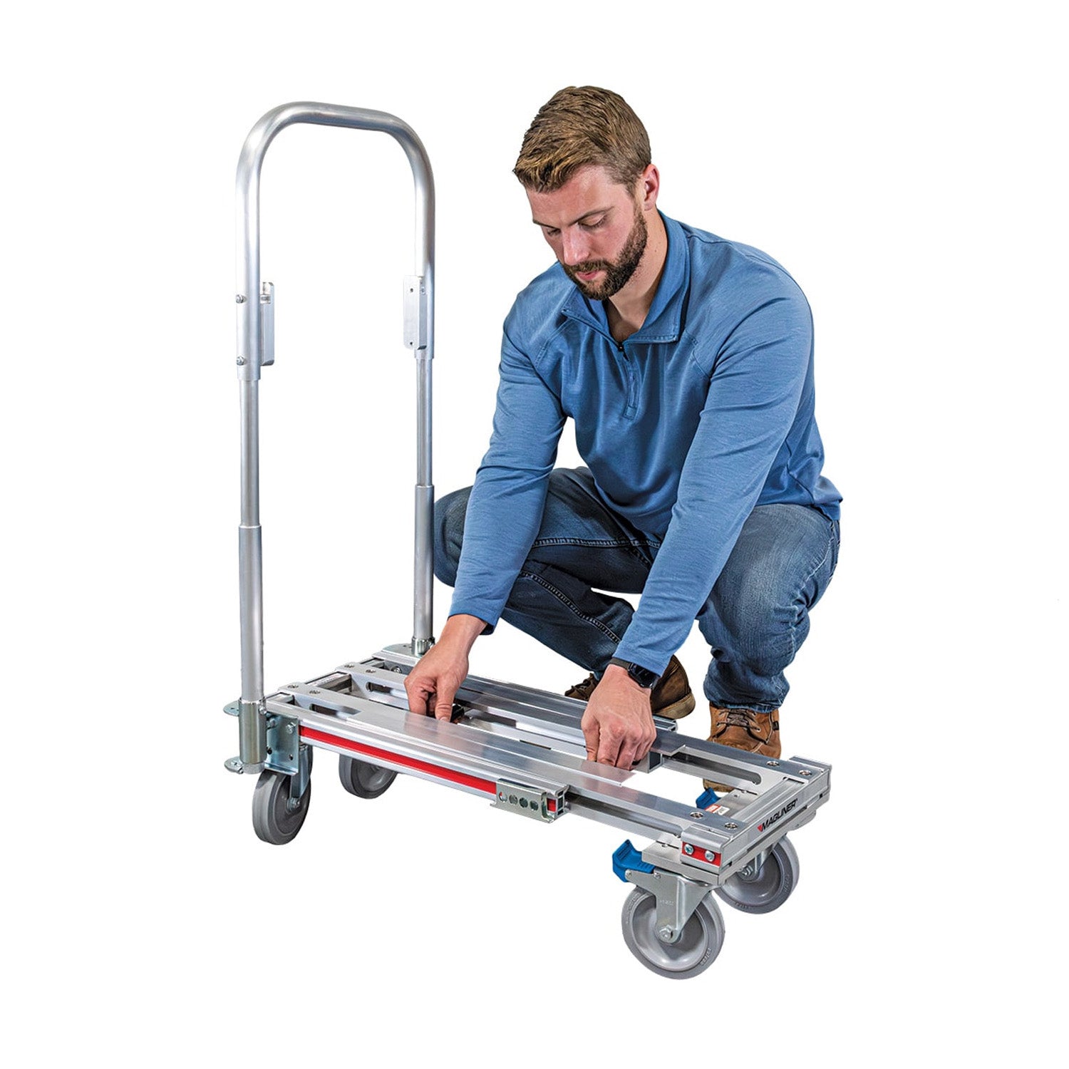 E-Track Aluminium Convertible Hand Truck - 226,8 kg Kapazität mit Loop Handle, Massivgummirollen und verstellbarem Deck